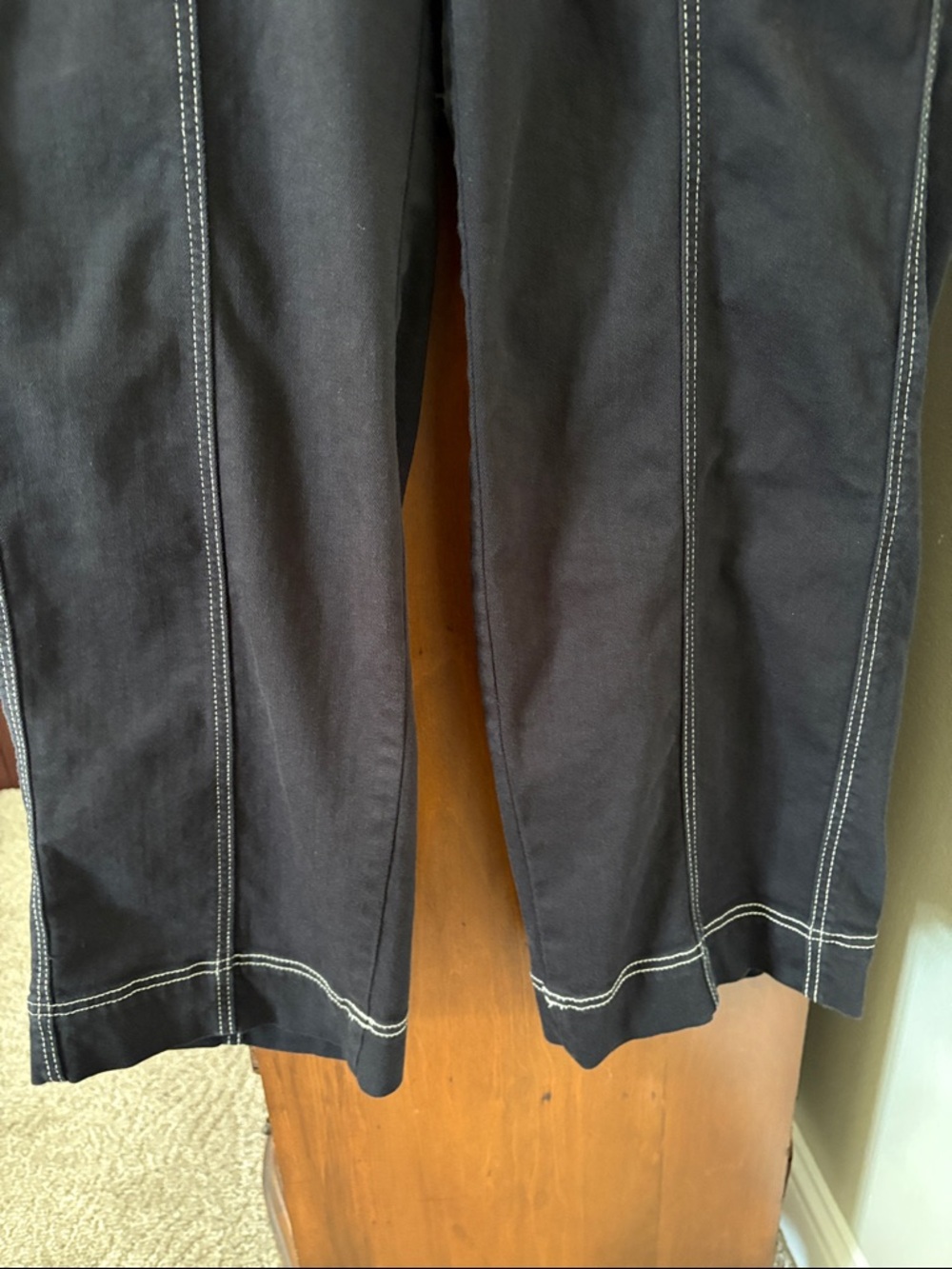*Chico’s Pull-On Stretch Black Wide-Leg Jeans w Contrast Stitching Sporty Casual - Picture 12 of 12